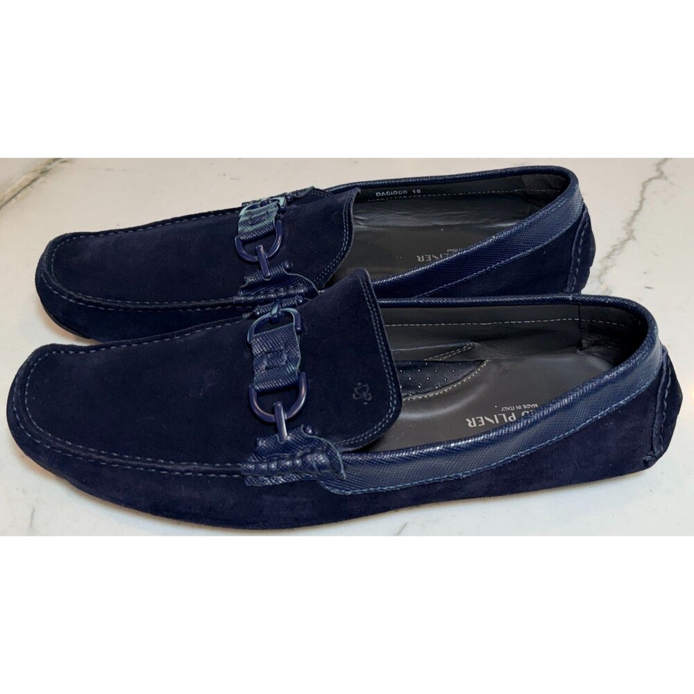 Donald Pliner Men's Dacio Suede Loafers Navy SZ 15